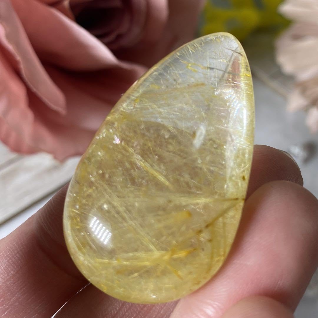 ⭐　大型　ゴールドルチル　タンブル⭐ Amazon.co.jp: ゴールドルチルクォーツ タンブル しずく型